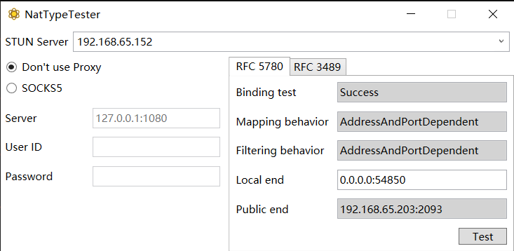 RFC 5780 行为探测